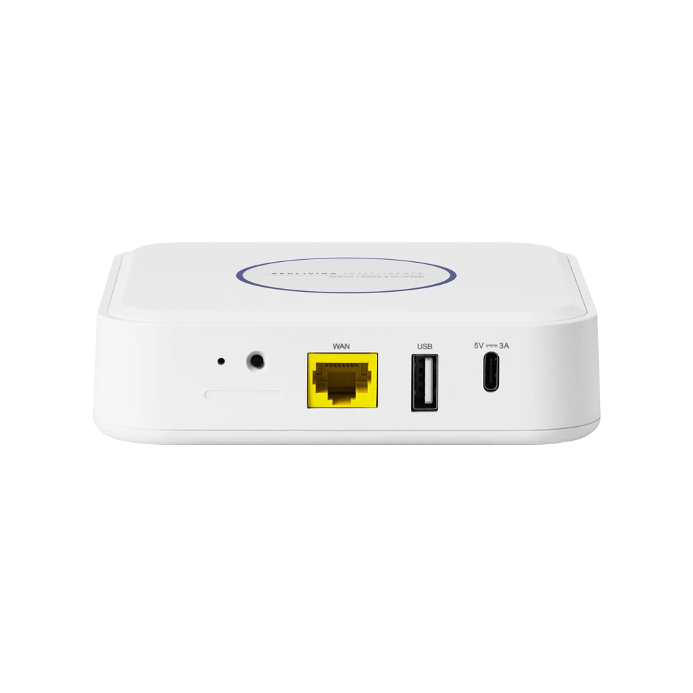 Back view of the Beoliving Intelligence smart home device