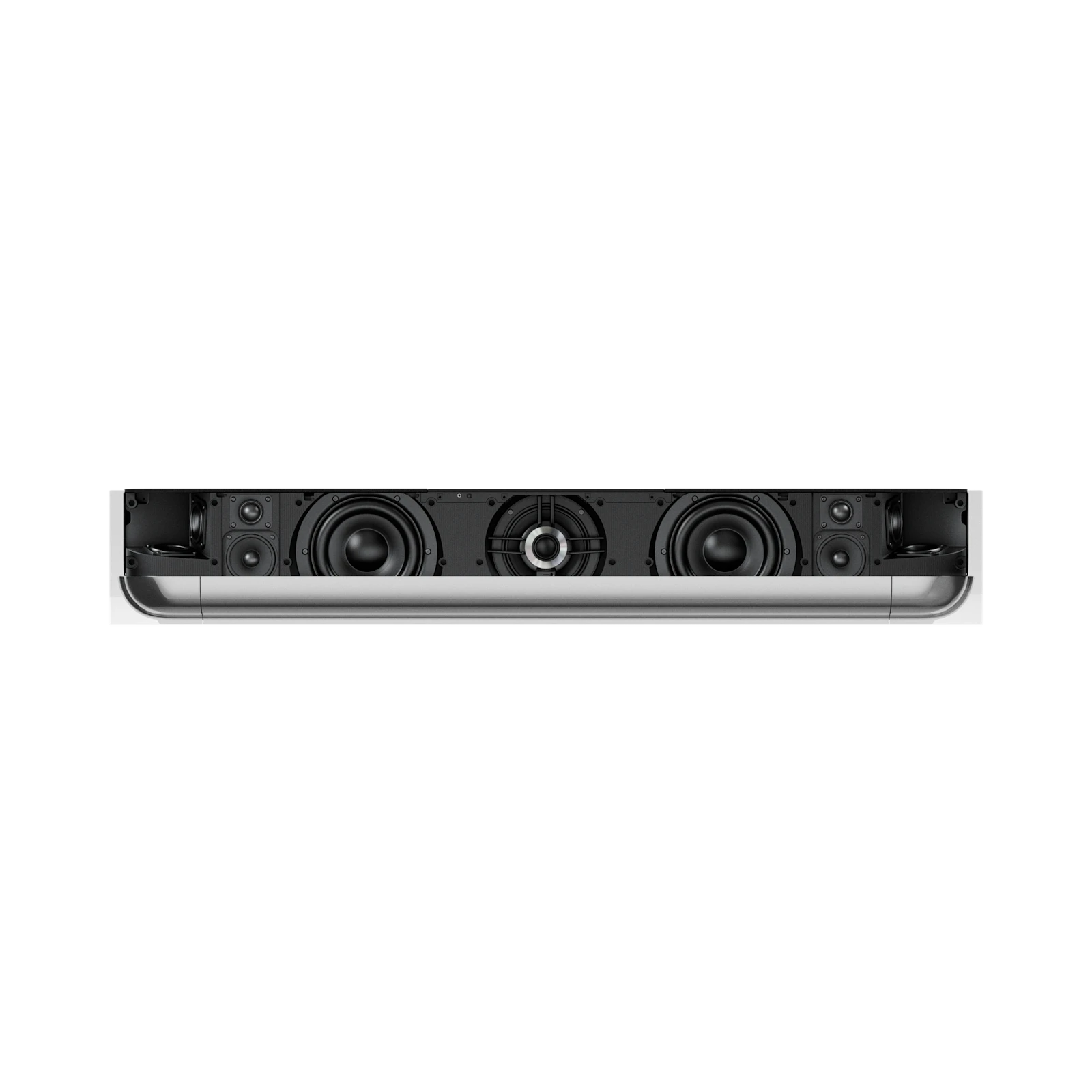 Beosound theatre SOUNDBAR in silver aluminium with no fabric cover