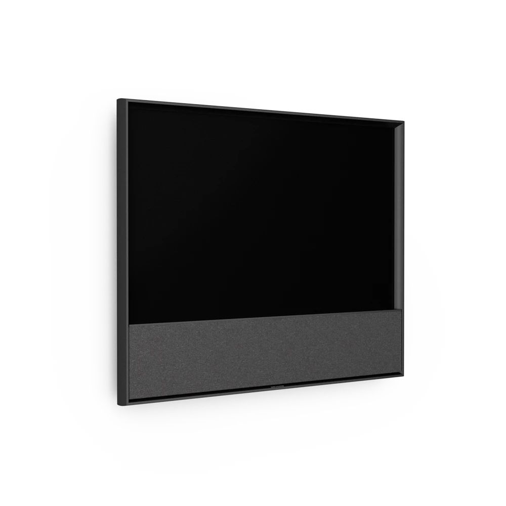 Side view of Beovision Contour Black Melange wall setup